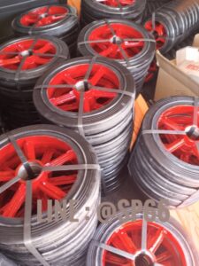 ลูกล้อรถเข็น ล้อแม็กซ์เหล็ก ยางตัน